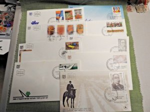 1985 ISRAEL Nine assorted FDC with TABS