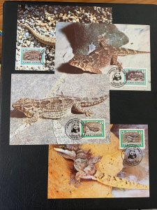 Cape Verde 1996 WWF lizards FDC on maximum cards.  Scott 491-494  CV $14.75