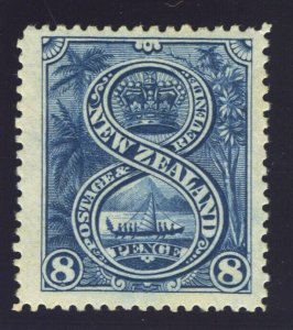 New Zealand 1898 'Maori War Canoe' 8d Prussian blue superb MNH. SG 255a.