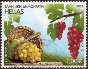 Greece 2629 - Used - 1,00€ September / Grapes (2014) (cv $2.75)