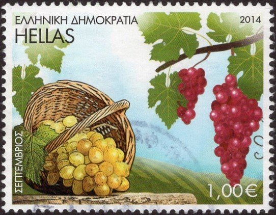 Greece 2629 - Used - 1,00€ September / Grapes (2014) (cv $2.75)