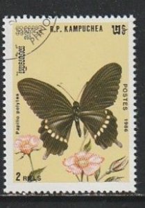 1986 Cambodia - Sc 696 - used VF - 1 single - Butterflies