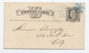 1876 Chicago IL S.D.S. postal card  blue killer [h.4723]