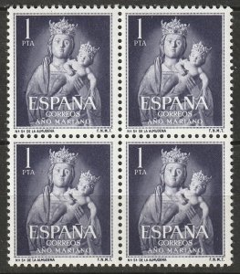 Spain 1954 Sc 811 block MNH**