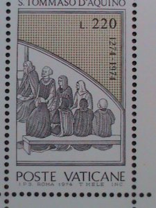 ​VATICAN CITY 1974-SC#557a ST.THOMAS AQUINAS -SCHOLASTIC PHILOSOPHER MNH BLOCK