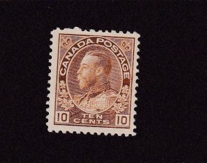 CANADA # 118 VF-MLH KGV 10cts ADMIRAL CAT VALUE $60