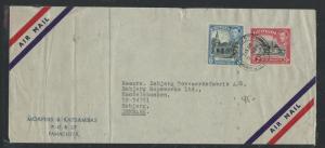 CYPRUS  (P2906B) KGVI 1952 6P+2P COVER TO DENMARK