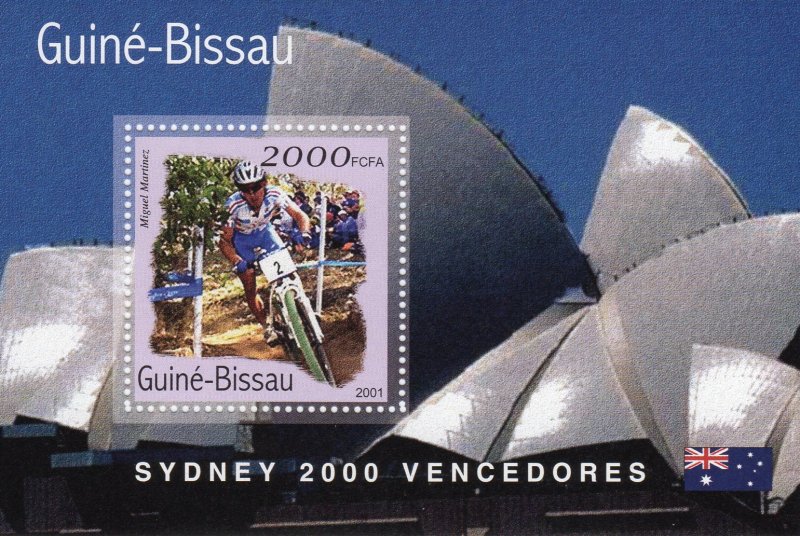 Guinea-Bissau 2001 CYCLING WINNERS SYDNEY 2000 OLYMPICS Souvenir Sheet MNH