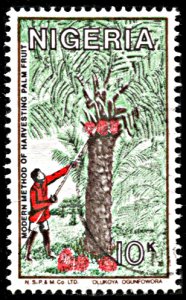 Nigeria 491, used, Harvesting Palm Tree Fruit