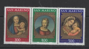 San Marino #1059a  (1983 Christmas strip) VFMNH CV $1.40