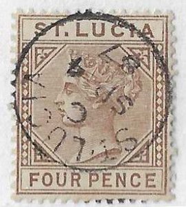 St Lucia Sc# 33a 4 pence used SON VF