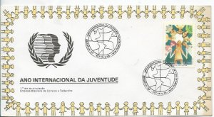 BRAZIL 1985 YOUTH INTERNATIONAL YEAR CHILDREN YOUTH PIGEON FDC COVER