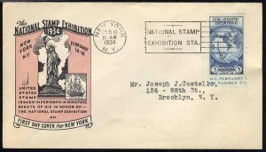 United States First Day Covers #735-18, 1934 3c Byrd, Ioor cachet in pink and...