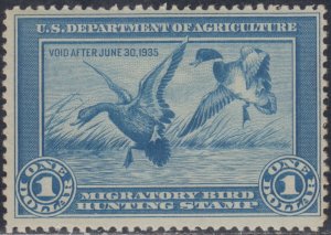 USA  FEDERAL DUCK  MNH     RW1    Valued    $ 775.00