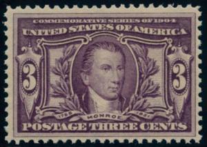 US Scott #325 Mint, FVF, NH.  Cat $170