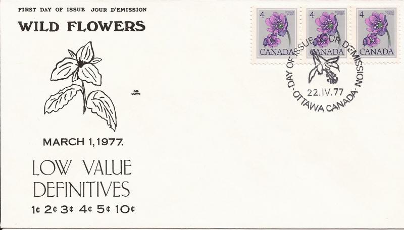 1977 Canada (NR) FDC - Sc 709 - Floral - Hepatica - So3
