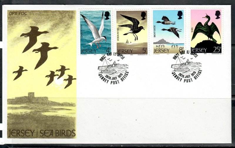 G.B JERSEY 1975 COMMEMORATIVES SEABIRDS FIRST DAY COVER