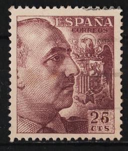Spain 1949/1953 General Franco $25 (1/13) USED