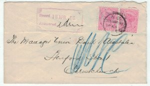 New Zealand 1882 SG195 1d Second Side Face Pair on Cover