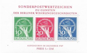 Germany - Berlin 9N B3A  1949   S/S     NH