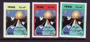 Iraq-Sc#1441-3-Unused NH set-Martyrs' Day-1989-