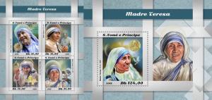 Z08 ST18507ab Sao Tome and Principe 2018 Mother Teresa MNH ** Postfrisch Set