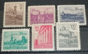 Estonia MNH Semi-Postal Charity Set Reval Dorpat Narva 1930s