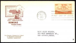 USA 1061 House of Farman FDC (b) Fort Leavenworth,KA 1954 5.31 Kansas 100th