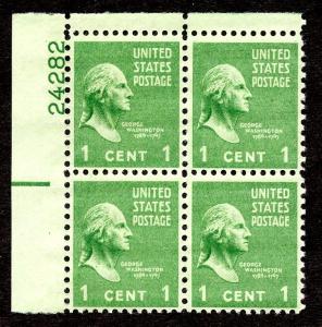 U.S. Scott  804 FVF MNH Plate Block of 4