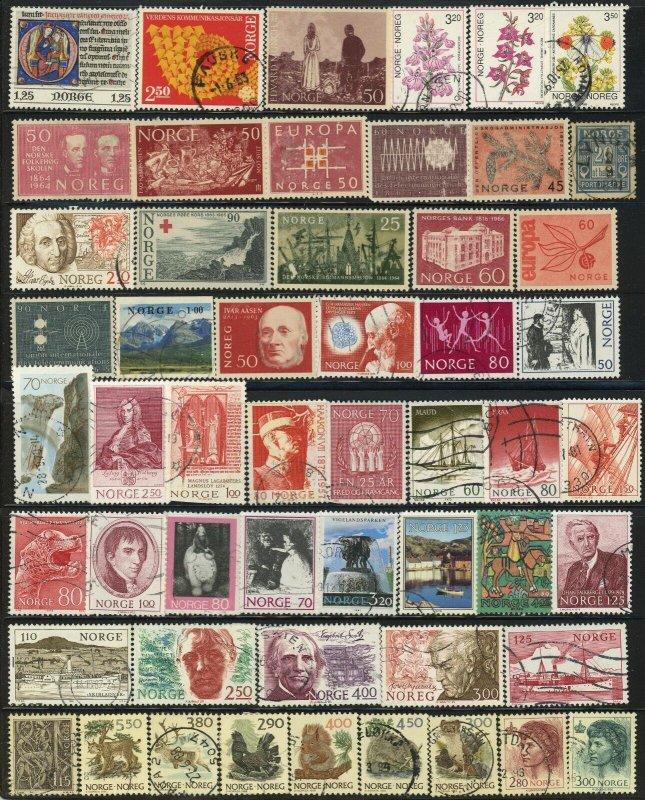 500+ Norway Postage Used Stamp Collection 1883-1982 Europe NORGE