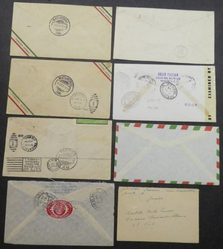 EDW1949SELL : MEXICO Interesting group of 8 Used covers or Postal Stationery.