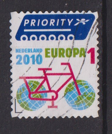 Netherlands  #1369  used 2010  bicycle Europa 1 + etiquette