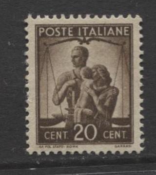 Italy - Scott 464 - Definitive -1945 -MVLH - Single 20c Stamp