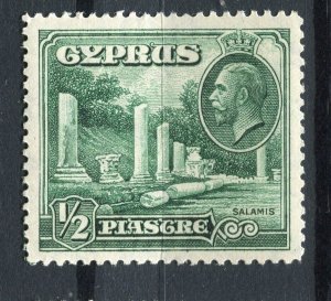 CYPRUS; 1930s early GV Pictorial issue Mint hinged 1/2Pi. value