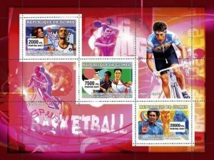 Guinea 2007 MNH-Sports: Basketball-Ping Pong - Cyclism. Mi 4569-4571