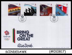 ISLE OF MAN - 2016 RIO 2016 OLYMPIC GAMES - 4V - FDC