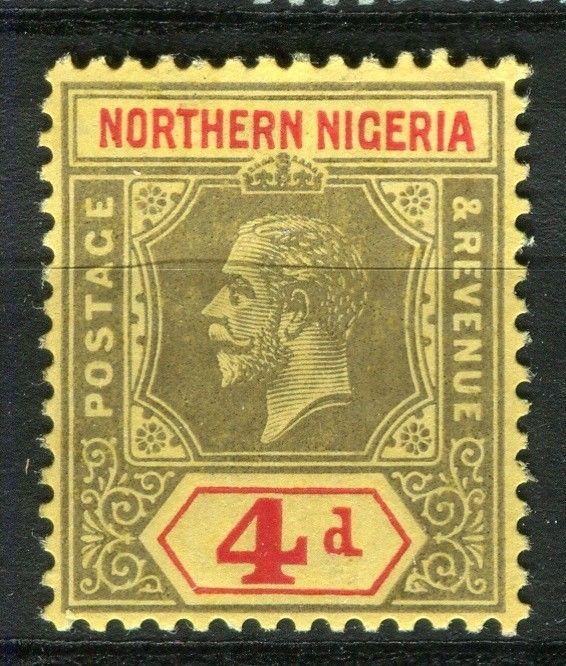 NIGERIA; NORTHERN 1912 early GV issue fine Mint hinged 4d. value, Shade