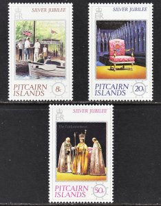 Pitcairn Islds QEII Silver Jubilee Scott 160-62 complete set F to VF mint OG NH.