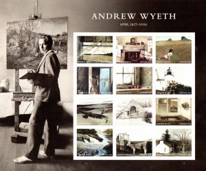 MALACK 5212 VF NH, Forever Andrew Wyeth Sheet, fresh! sheet5212