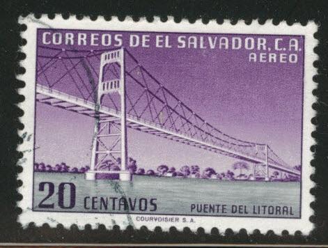 El Salvador Scott C159 Used 1954 airmail stamp