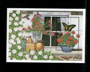 Gabon 1996 -Followers, Butterflies - Souvenir Stamp Sheet - Scott #893 - MNH