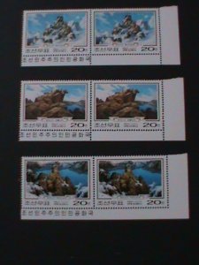 ​KOREA- SC#3953-5-MT. PAEKDU ROCK FORMATIONS- MNH PAIRS SET VF-HARD TO FIND