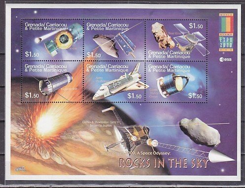 Grenada, Gr. Scott cat. 2206 a-f. Space Satellites sheet of 6..^