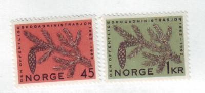 Norway Sc 406-7 1962 Fir cone & branch stamp set mint NH