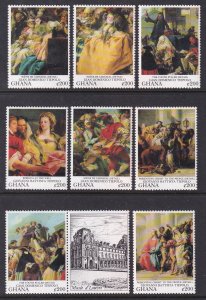 Ghana 1525a-1525h Paintings Singles MNH VF