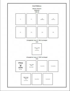PRINTED GUATEMALA [CLASS.] 1871-1940 STAMP ALBUM PAGES (38 pages)