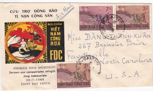 Vietnam (South) # 281-282, Hands Reaching for Refugees, First Day Cover