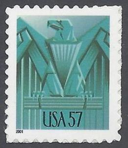 Scott 3471a 57c Art Deco Eagle 2001 Mint NH