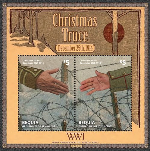 BEQUIA 2014 - WORLD WAR I STAMP SOUVENIR SHEET OF 2 MNH