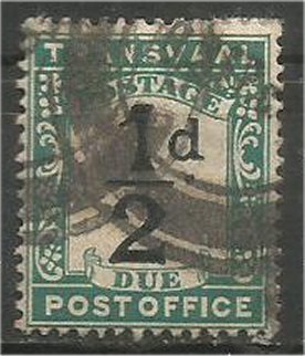 TRANSVAAL, 1907, used 1/2p, POSTAGE DUE Scott J1